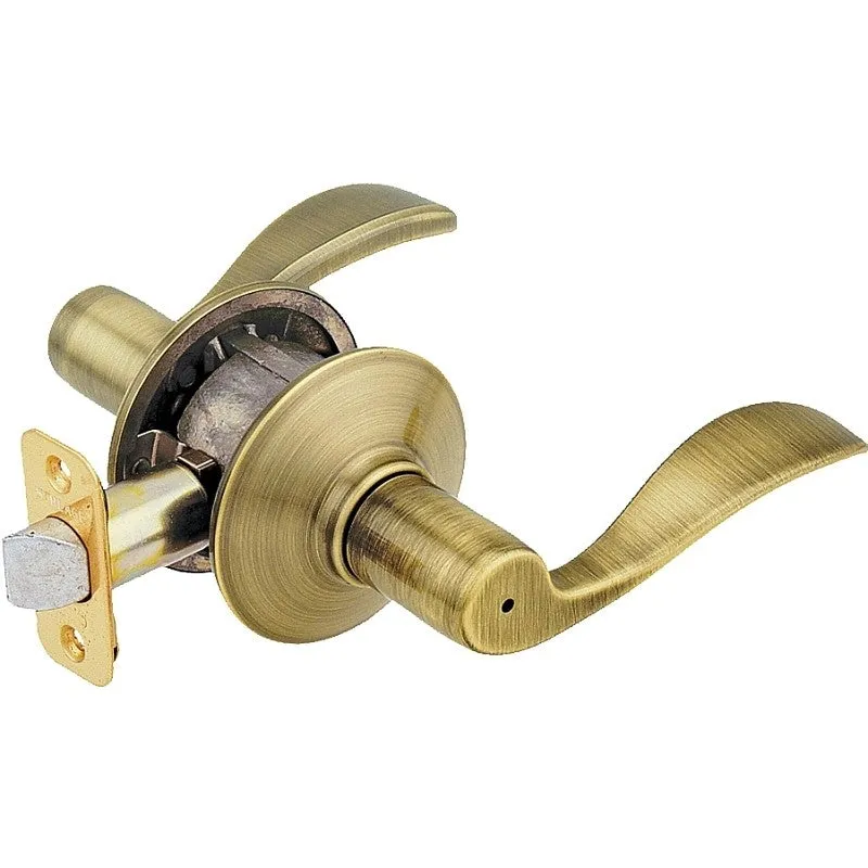 Schlage Accent Series F40 ACC 609 Privacy Lever, Mechanical Lock, Antique Brass, Metal, Residential, 2 Grade