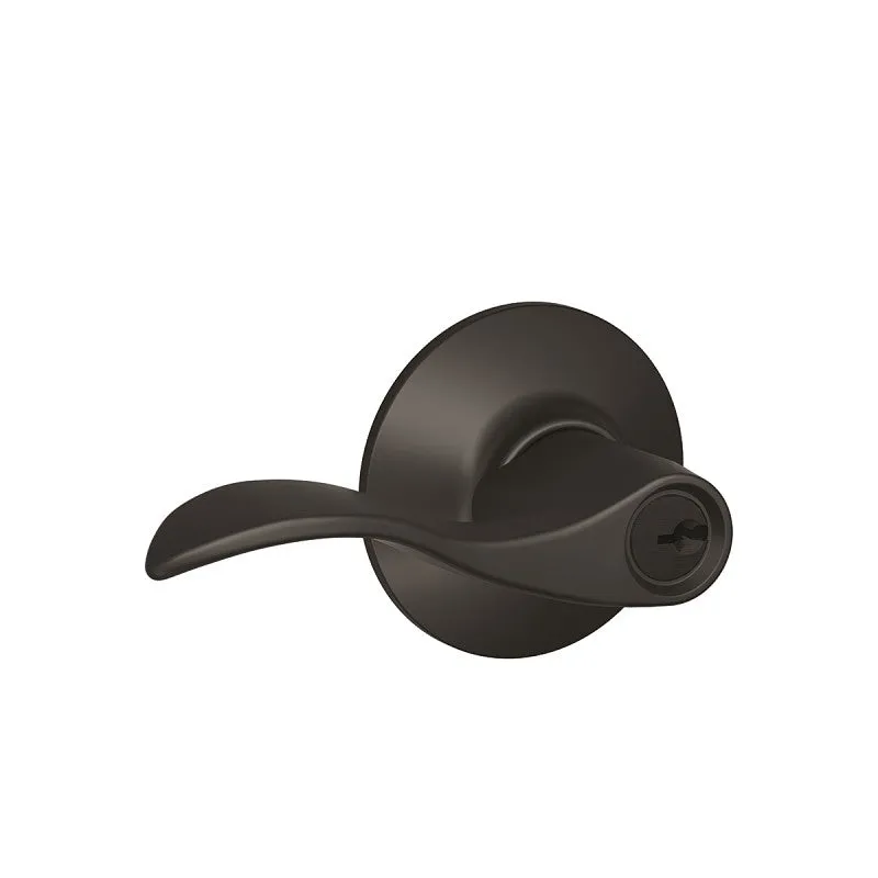 Schlage Accent Series F51A ACC 622 Entry Lever, Mechanical Lock, Matte Black, Metal, Residential, 2 Grade