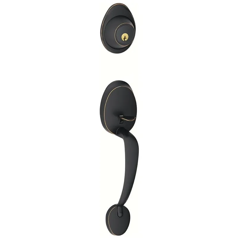 Schlage Barcelona Series JH58BAR716 Combination Lockset, Mechanical Lock, Grip Only Handle, Aged Bronze, 3 Grade, Metal