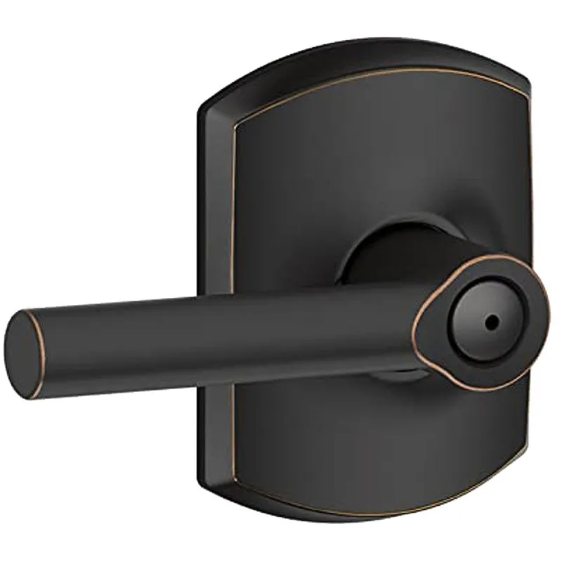 Schlage F Series F40V BRW 716 Privacy Lever, Mechanical Lock, Aged Bronze, Residential, 2 Grade