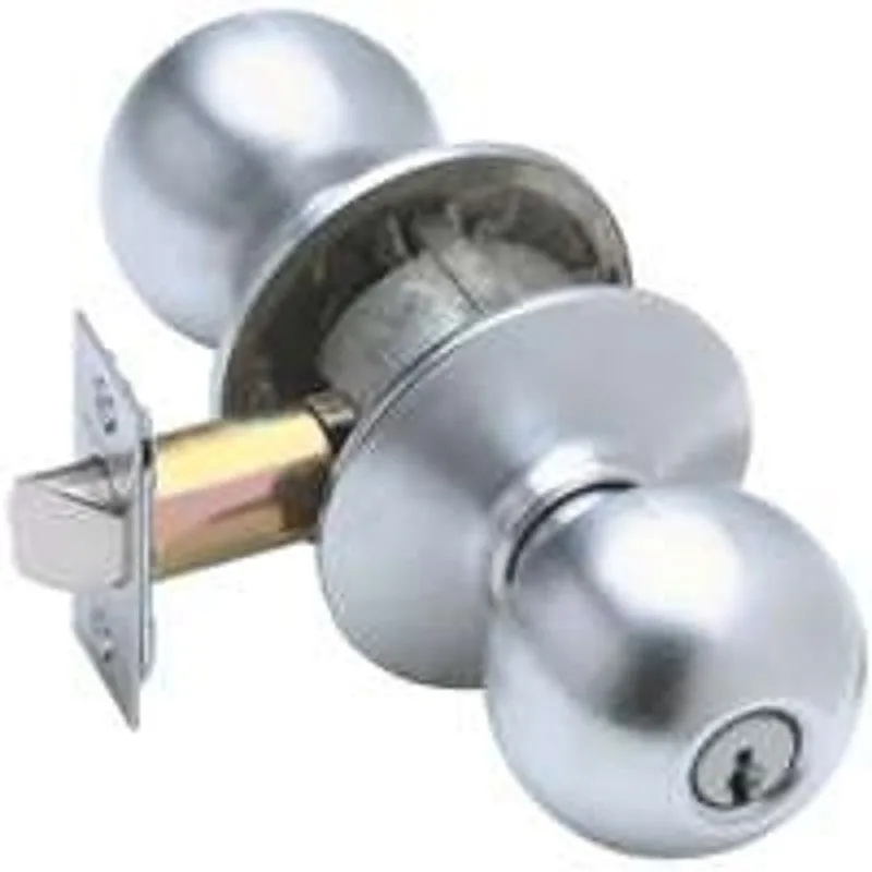 Schlage F Series F51A ORB626K4 Entry Knob, Orbit, Knob Handle, Satin Chrome, Metal, C Keyway, 2-3/4 in Dimensions, Yes (Pack of 4)