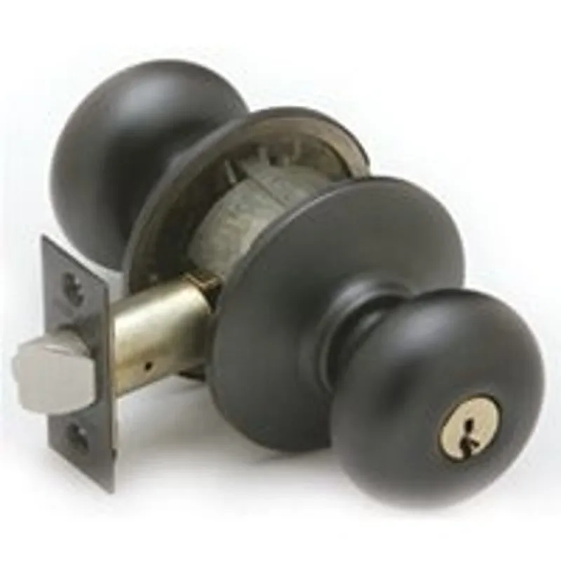 Schlage F Series F51A PLY716 Entry Knob, Plymouth, Knob Handle, Aged Bronze, Metal, C Keyway, 2-3/4 in Dimensions, Yes (Pack of 4)