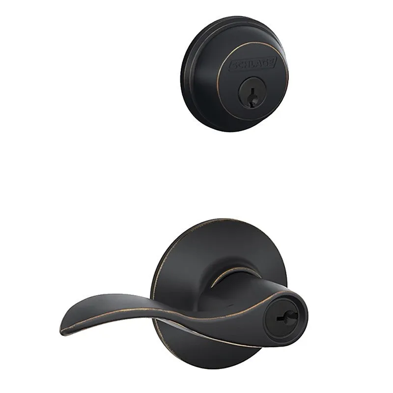 Schlage FB Series FB50NVACC716 Entry Lever, Mechanical Lock, Aged Bronze, Metal, Residential, 1 Grade