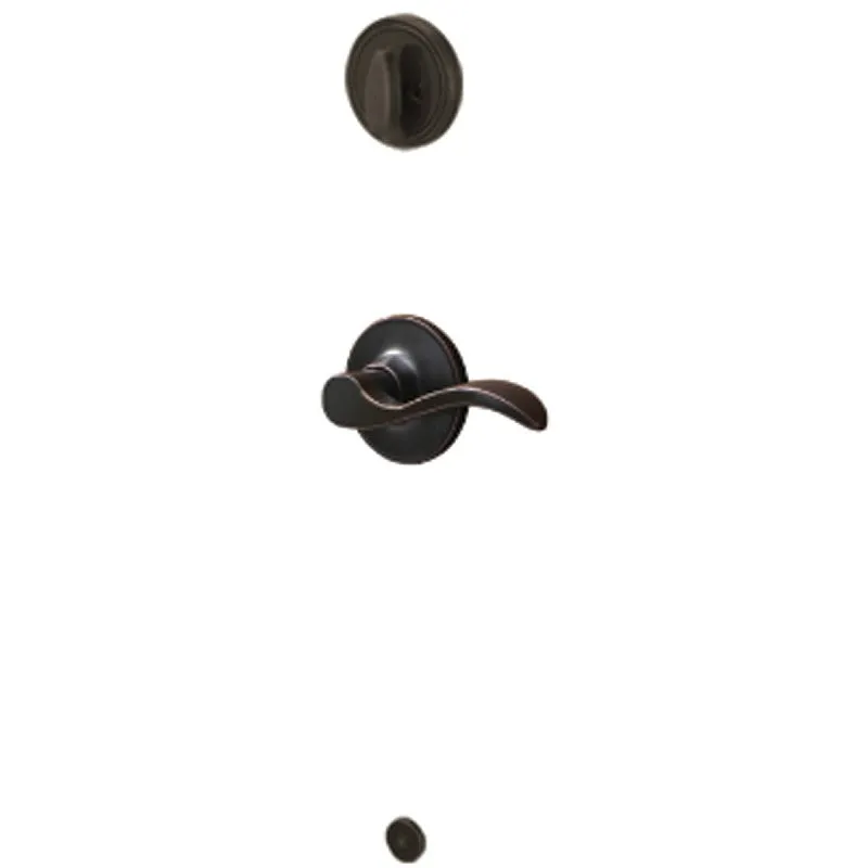 Schlage J Series JH59SEV716LH Handleset Interior Trim, Wave, 3 Grade, Mechanical Lock, Aged Bronze, Metal, Lever Handle