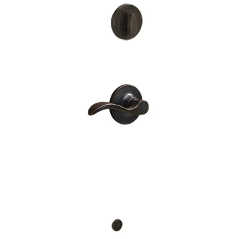 Schlage J Series JH59SEV716RH Handleset Interior Trim, Wave, 3 Grade, Mechanical Lock, Metal, Aged Bronze, Lever Handle