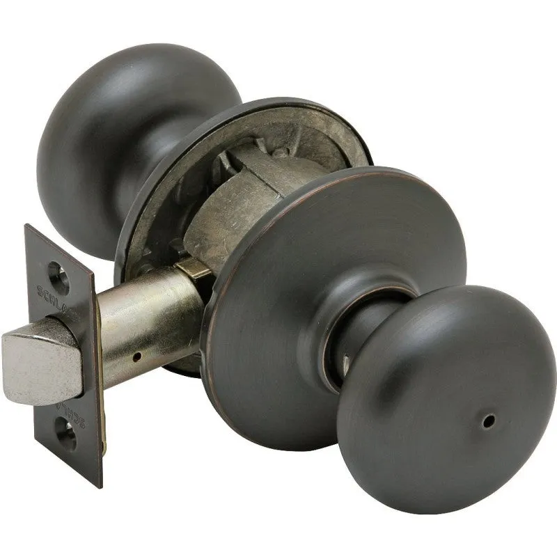 Schlage Plymouth Series F40 PLY716 Privacy Lockset, 2.22 in Dia Knob, 2.31 in L x 2.75 in W x 2.75 in H Dimensions