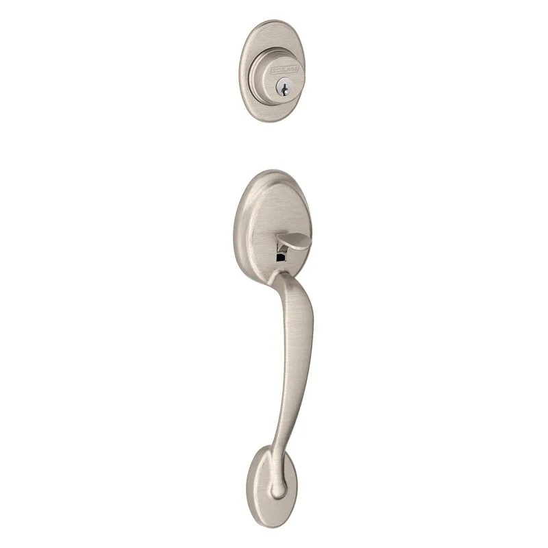 Schlage Plymouth Series F58PLY619 Combination Lockset, Mechanical Lock, Grip Only Handle, Satin Nickel, 1 Grade, Metal