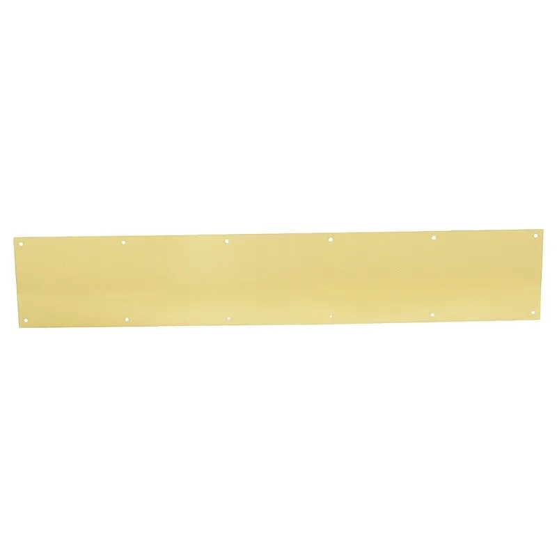 Schlage SC8400PA3-8X34 Kick Plate, 34 in L, 8 in W, Aluminum, Brass