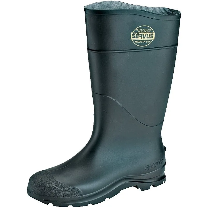 Servus 18821-9 Non-Insulated Knee Boots, 9, Black, PVC Upper, Insulated: No