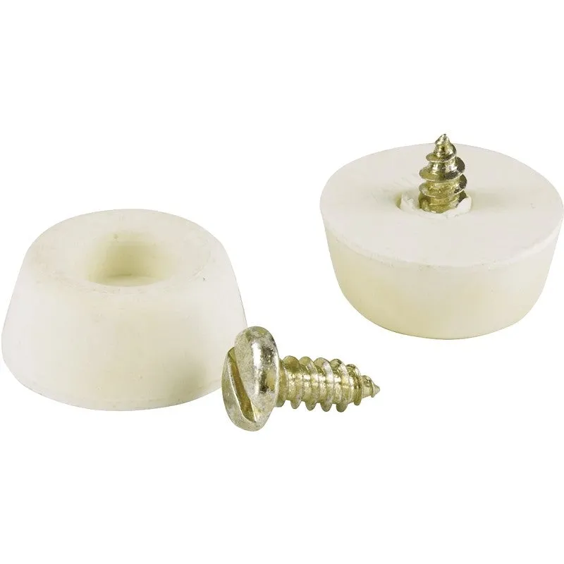 Shepherd Hardware 9131 Surface Guard Screw Bumper, 7/8 in, Round, Rubber, Off-White (Pack of 6)
