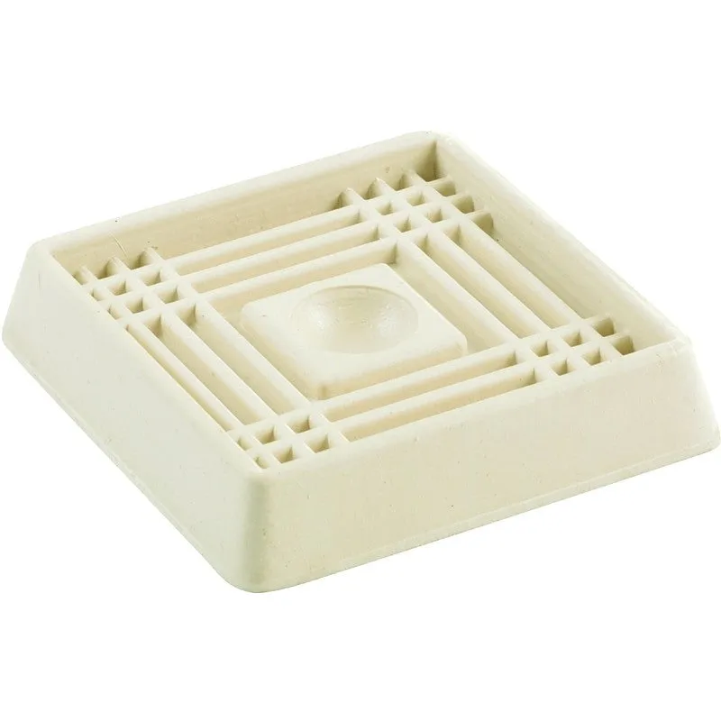 Shepherd Hardware 9166 Caster Cup, Square, 2 in Dimensions, Rubber, Off-White, 4/PK (Pack of 6)