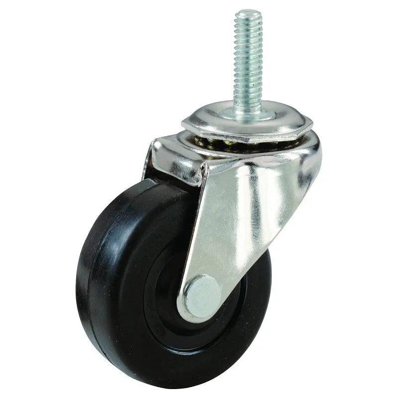 Shepherd Hardware 9196 Swivel Caster, 4 in Dia Wheel, 15/16 in W Wheel, Rubber Wheel, 115 lb