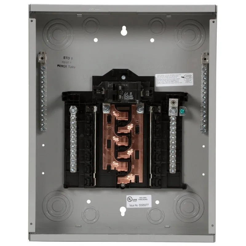 Siemens PN PN1224B1100C Assembled Load Center, 100 A, 12-Space, 24-Circuit, Main Breaker, Plug-On Neutral, Gray