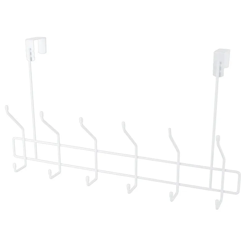 Simple Spaces SS-HG6-50-PE-3L Door Garment Hook, 6 lb, 6-Hook, Steel, Powder Coated, Hanging Mounting