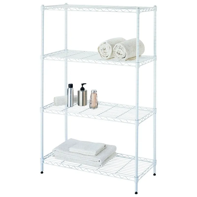 Simple Spaces SS-JR0404-WH 4-Tier Shelf Stacker, Each Shelf: 132 lb, 4-Tier Shelving-Level, 31 in W, Steel, White