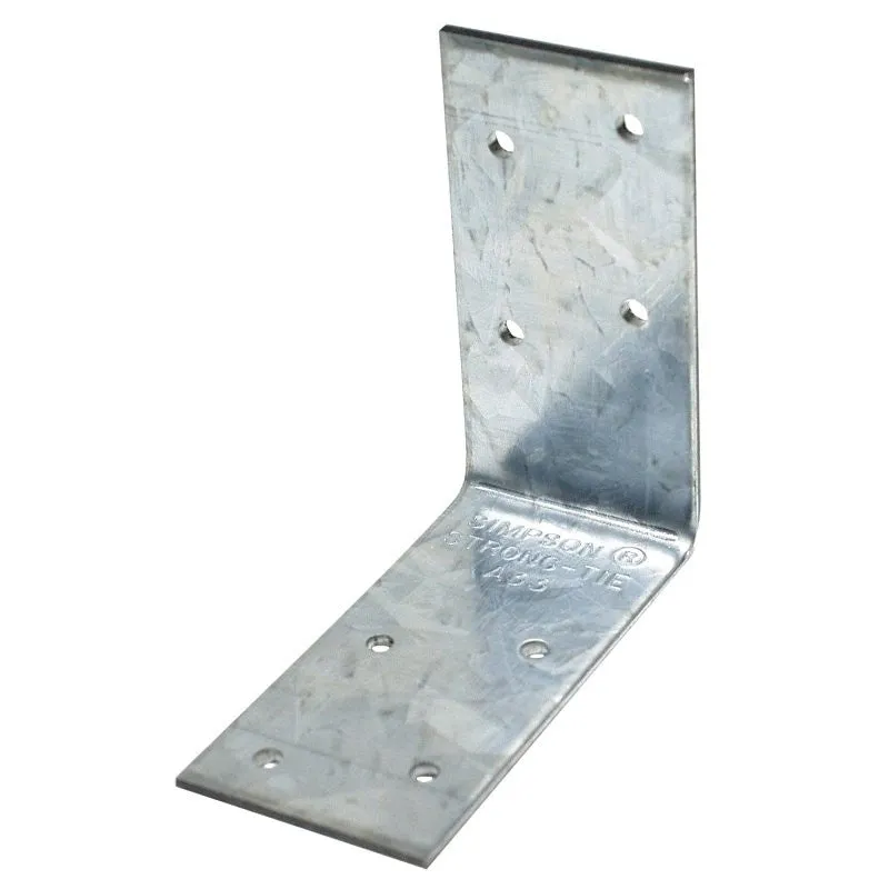 Simpson Strong-Tie A33 Angle, 3 in W, 3 in D, 1-1/2 in H, Steel, Galvanized/Zinc (Pack of 25)