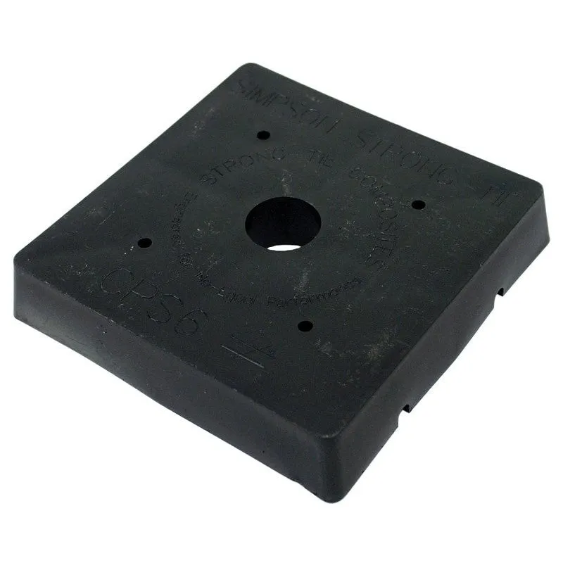 Simpson Strong-Tie CPS CPS6 Standoff Base, 6 x 6 in Post, Plastic, Black, Powder-Coated (Pack of 25)