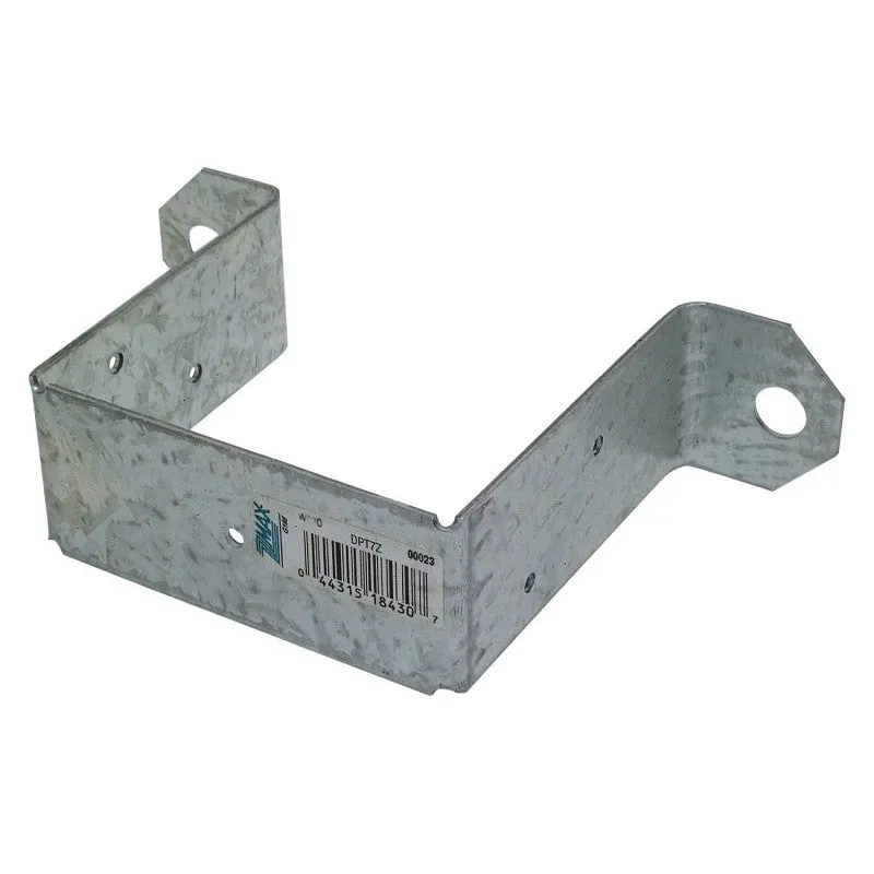 Simpson Strong-Tie DPTZ DPT7Z Deck Post Tie, 3-1/2 in L, 3-1/2 in W, Steel, ZMAX, Fastening Method: Nail (Pack of 25)