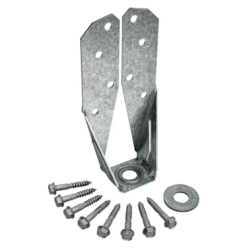 Simpson Strong-Tie DTT DTT2Z Deck Tension Tie, 3 in L, 3-1/4 in W, Steel, ZMAX, Fastening Method: Screw (Pack of 20)