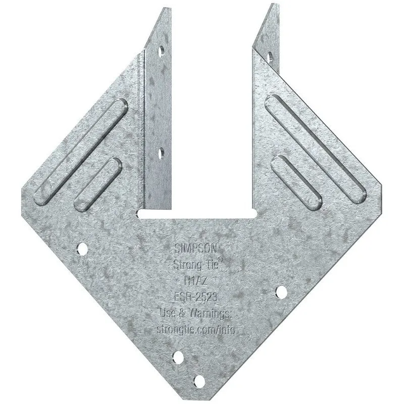 Simpson Strong-Tie H1AZ Hurricane Tie, 0.923 in L, 5.28 in W, Steel, Galvanized, Fastening Method: Nail (Pack of 100)