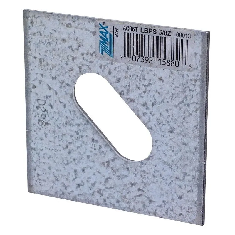 Simpson Strong-Tie LBPS Series LBPS 5/8Z Bearing Plate, 3 in H x 3 in W x 0.13 in D Dimensions, Steel (Pack of 50)