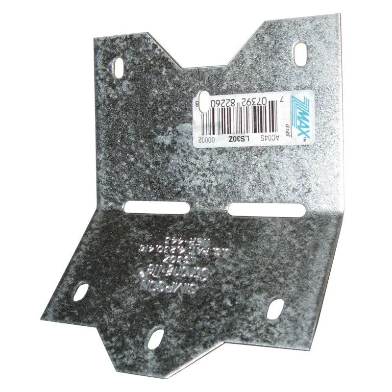 Simpson Strong-Tie LS LS30Z Skewable Angle, 3-3/8 in H, Steel, ZMAX (Pack of 100)