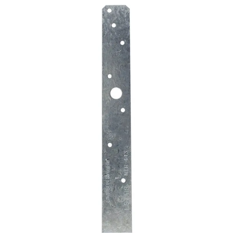 Simpson Strong-Tie LSTA Series LSTA18 Strap Tie, 18 in L x 1-1/4 in W Dimensions, 20 ga, Steel, Galvanized/Zinc, 1/PK (Pack of 50)