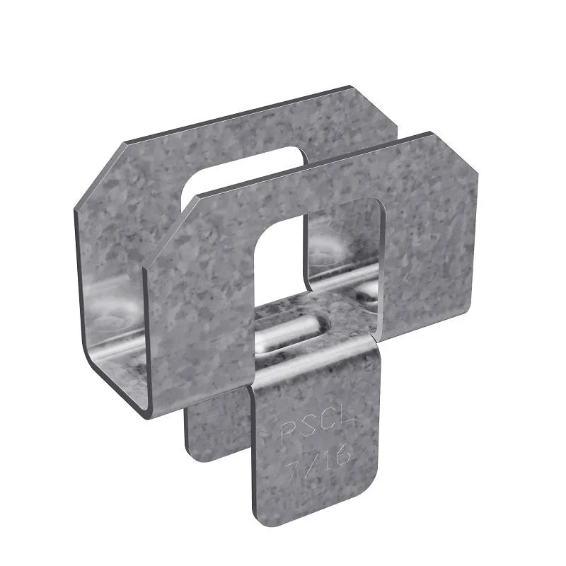 Simpson Strong-Tie PSCL Series PSCL 7/16-R50 Panel Sheathing Clip, 24 Roof Span, 20 ga Thick Material, Steel, Galvanized