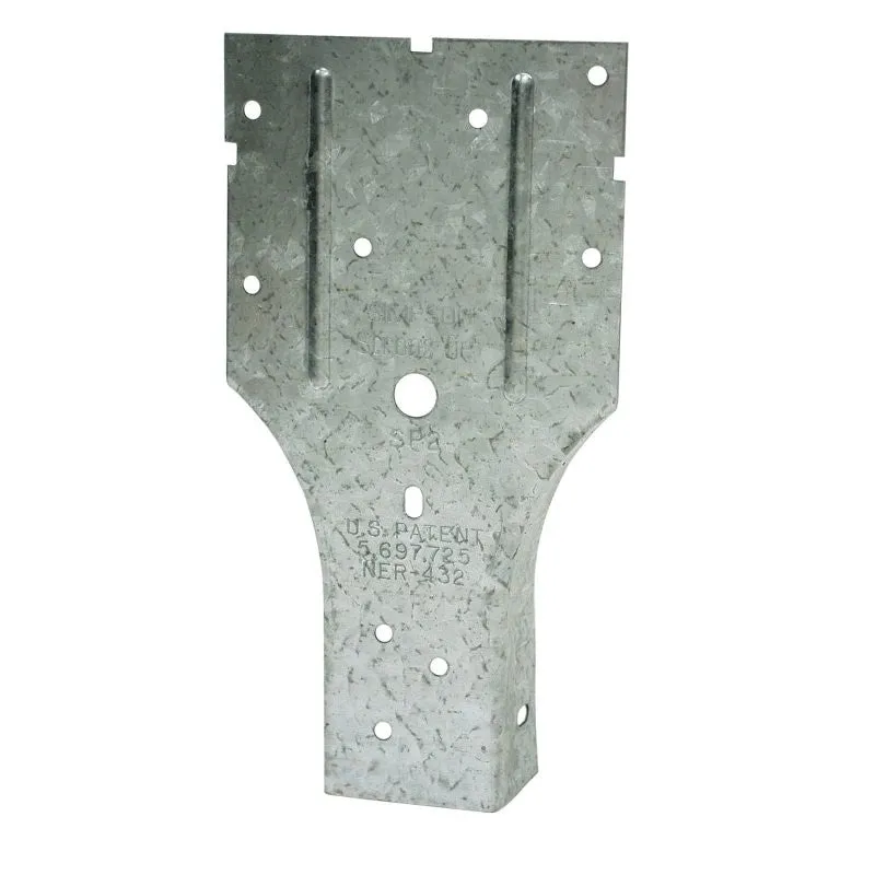 Simpson Strong-Tie SP2 Stud Plate Tie, 6-5/8 in L x 3-1/2 in W Dimensions, 20 ga, Steel, Galvanized/Zinc, 1/PK (Pack of 100)