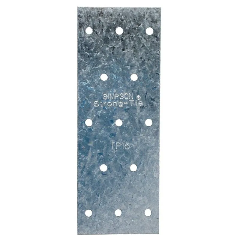 Simpson Strong-Tie TP TP15 Tie Plate, 5 in L, 1-13/16 in W, Steel, Galvanized, Fastening Method: Nail, Screw (Pack of 150)