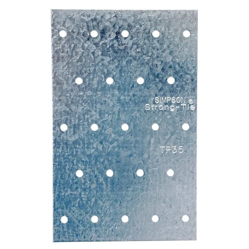 Simpson Strong-Tie TP TP35 Tie Plate, 5 in L, 3-1/8 in W, 0.035 in Thick, Steel, Galvanized (Pack of 100)