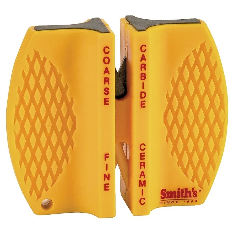 Smith’s CCKB Knife Sharpener, 1500 Grit, Coarse/Extra Fine, Carbide Abrasive, Yellow