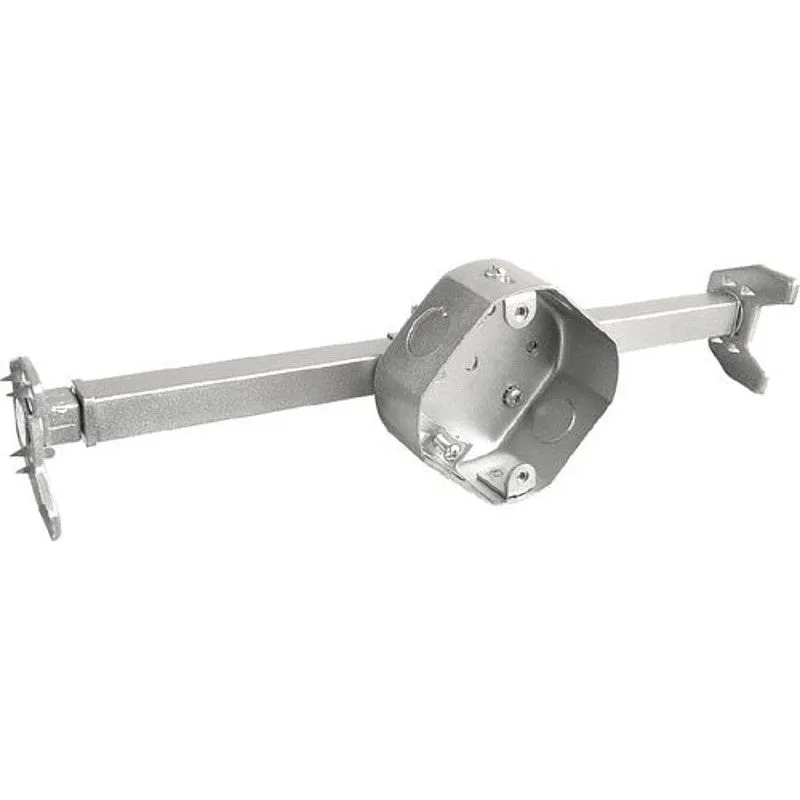 Southwire 54151-FANOW-UPC Ceiling Fan Box, 4 in W, 1-1/2 in D, 3-Knockout, Steel, Silver, Galvanized