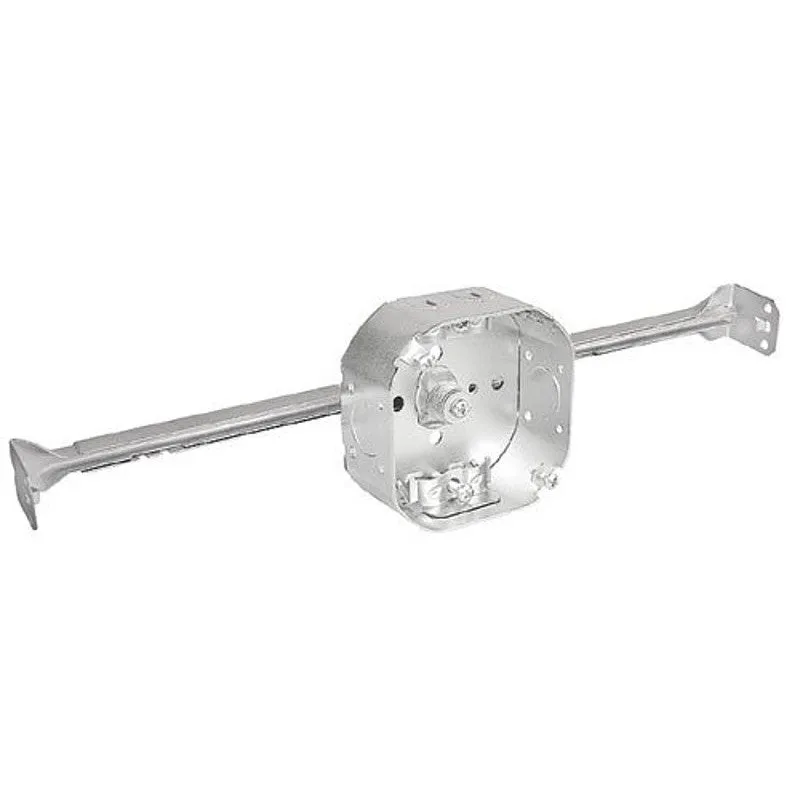 Southwire 54151-HUR-UPC Octagon Box, 4 in OAW, 1-1/2 in OAD, 6-Knockout, Steel Housing Material, Silver, Galvanized