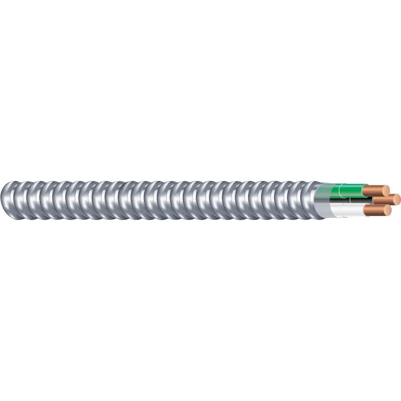 Southwire Armorlite 68579222 Armored Cable, 14 AWG Cable, 2 -Conductor, 50 ft L, Copper Conductor
