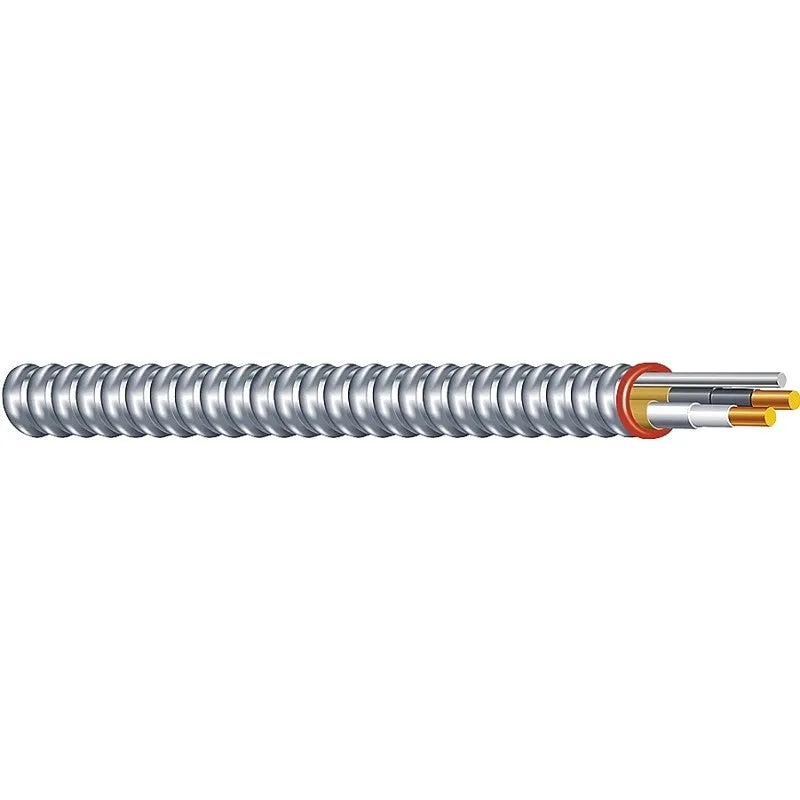 Southwire Duraclad 55278323 Armored Cable, 14 AWG Cable, 2-Conductor, 100 ft L, Copper Conductor, THHN/THWN Insulation