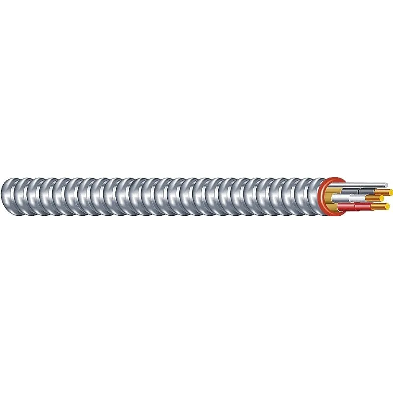 Southwire Duraclad 55278521 Armored Cable, 14 AWG Cable, 3 -Conductor, Copper Conductor, THHN Insulation, 25 ft L