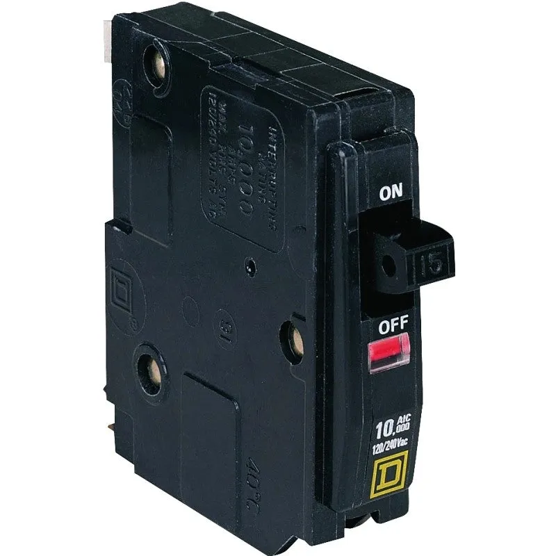 Square D QO QO140CP Circuit Breaker, Mini, 40 A, 1 -Pole, 120/240 VAC, 48 VDC, Fixed Trip, Plug Mounting