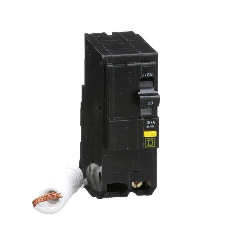 Square D QO QO230GFIC Miniature Circuit Breaker, Ground Fault, 30 A, 2-Pole, 120/240 VAC, Plug-In (Pack of 3)