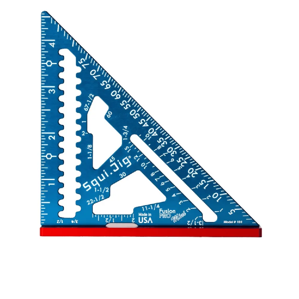 Squi.Jig Blue White & Red Fusion 4.5 inch Mini Pro Square – 3/16″ Heel