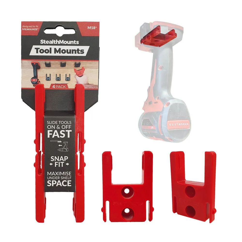 StealthMount – TM-MW18-RED-4 – Tool Mount for Milwaukee M18 Tools