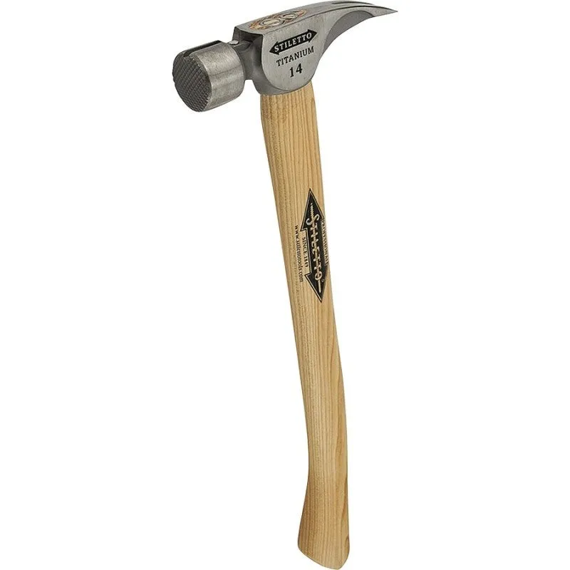 Stiletto TI14MC Hammer, 14 oz Head, Straight Claw, Milled Head, Titanium Head
