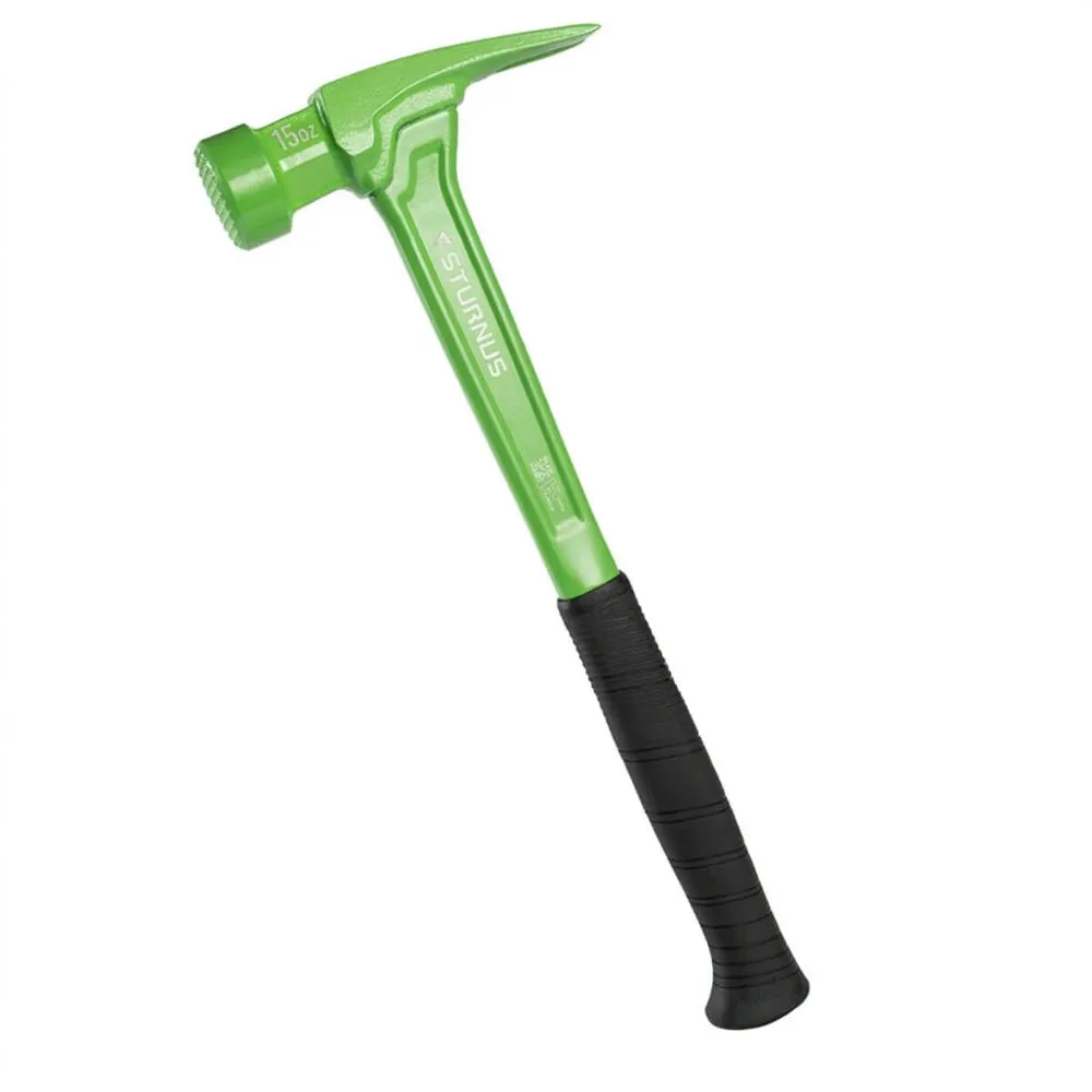 Sturnus Green Velocity Rip Claw Hammer – 15oz, Long Handle, Milled Face