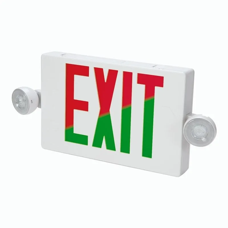 Sure-Lites APC7RG Exit Light, 16-9/16 in OAW, 8-1/4 in OAH, 120/277 V, 4.04 W, LED Lamp, Thermoplastic Fixture, White