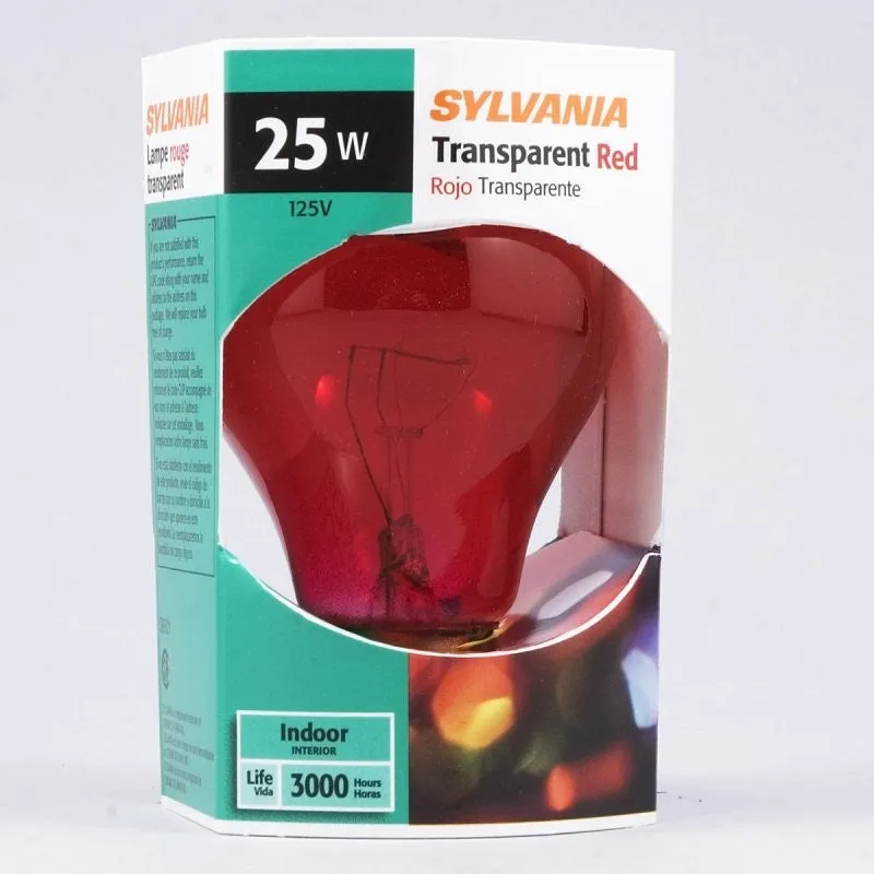Sylvania 11712 Incandescent Bulb, 25 W, A19 Lamp, Medium Lamp Base, 180 Lumens, 2850 K Color Temp, 3000 hr Average Life (Pack of 6)