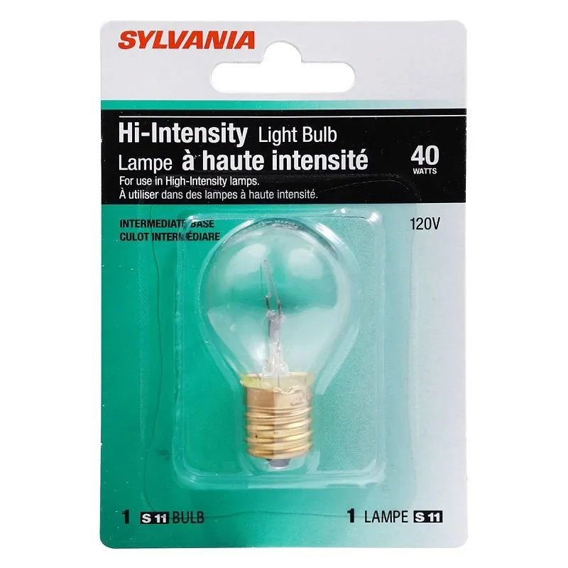 Sylvania 13607 Incandescent Bulb, 40 W, S11 Lamp, Intermediate E17 Lamp Base, 440 Lumens, 2850 K Color Temp (Pack of 12)
