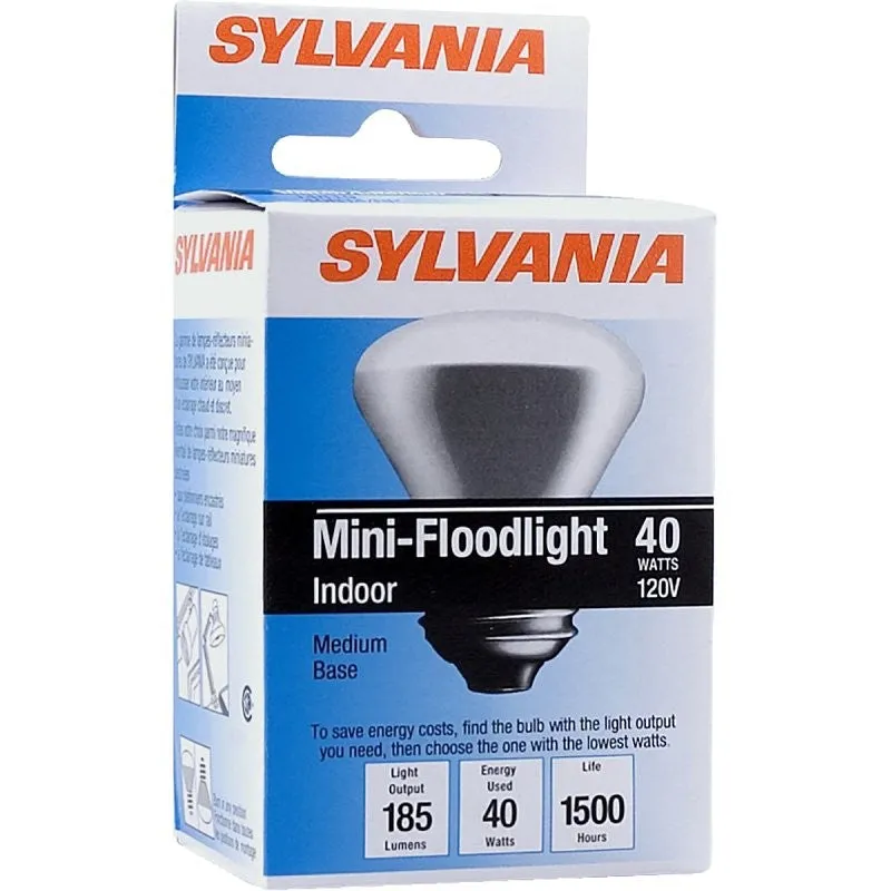 Sylvania 14819 Incandescent Bulb, 40 W, R14 Lamp, Medium E26 Lamp Base, 185 Lumens, 2850 K Color Temp (Pack of 6)