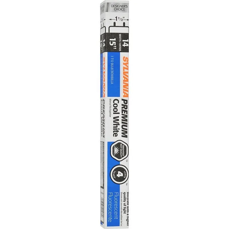 Sylvania 21536 Fluorescent Bulb, 14 W, T12 Lamp, Medium Lamp Base, 648 Lumens, 4100 K Color Temp, Cool White Light (Pack of 6)