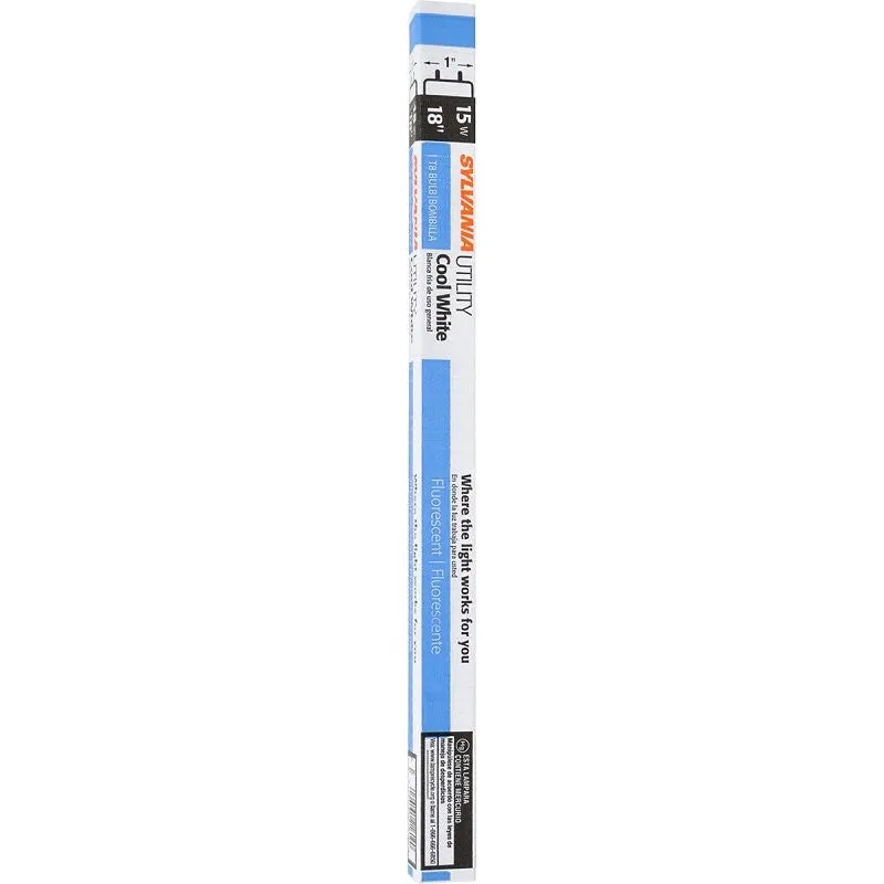 Sylvania 21619 Fluorescent Bulb, 15 W, T8 Lamp, Medium Lamp Base, 718 Lumens, 4200 K Color Temp, Cool White Light (Pack of 6)