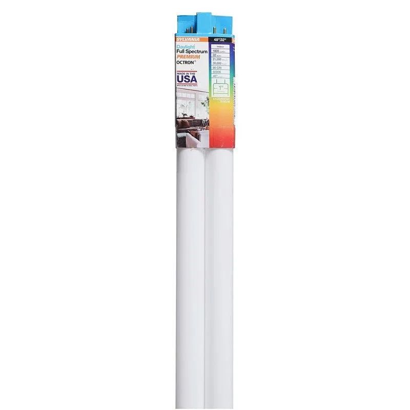 Sylvania 22359 Fluorescent Bulb, 32 W, T8 Lamp, Medium G13 Lamp Base, 1800 Lumens, 5000 K Color Temp, Daylight Light (Pack of 15)